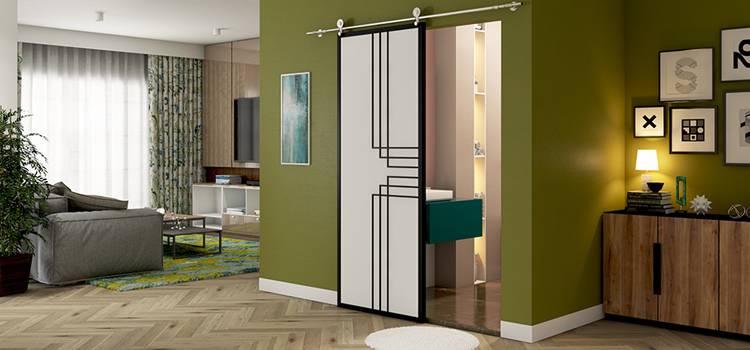 sliding bathroom door installation in Foster City